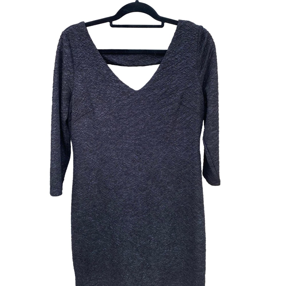 NWOT BCBGeneration Black Sparkle Textured Cocktail Dress, Size L,